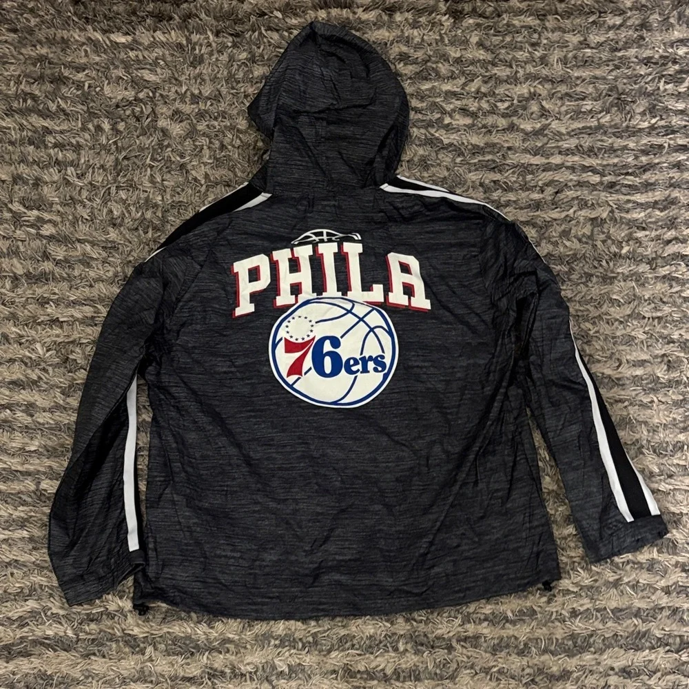Philadelphia 76ers Pullover Windbreaker Hoodie US Men’s XL - Picture 2 of 6